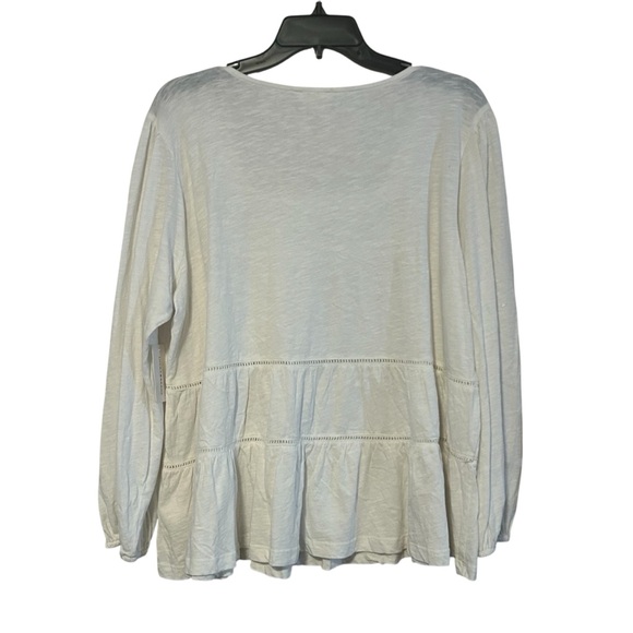 New Lucky Brand Embroidered Peasant Top Shirt Size XL Square Neck Tiered - Picture 3 of 5